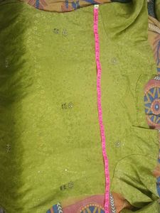 Lime Green Sequined Kurta