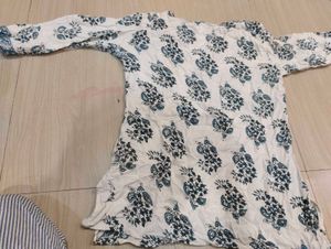 Beautiful Blue Floral Print Kurta