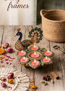 Peacock Diya Decorative Set
