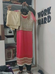 Elegant Pink &amp; Gold Salwar Suit