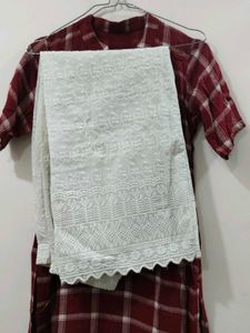 Maroon Checked Plazzo Kurta Set