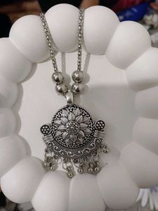 Bohemian Oxidized Silver Necklace