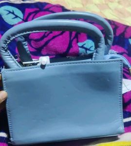 Denim Fringed Mini Top Handle Bag