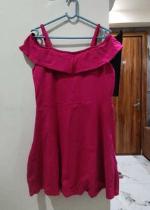 Chic Pink Off-Shoulder Dress
