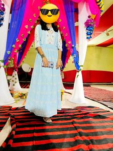 Light Blue Floral Maxi Dress