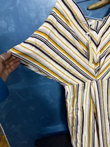 Yello White Black Stripped Dress New With Tag