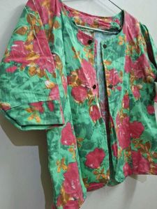 Floral Print Button-Down Top (Quantity 2)