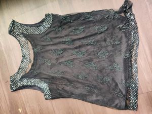 Sheer Lace Embellished Top