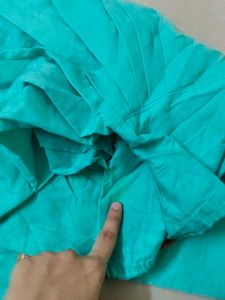 Beautiful Teal Kurta Set with Peacock Embroidery
