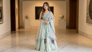 Mint Green Tiered Lehenga Choli