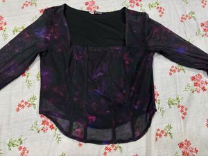Mesh Corset Style Top