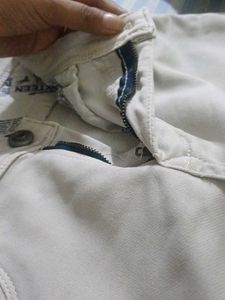 Cream Straight Leg Jeans