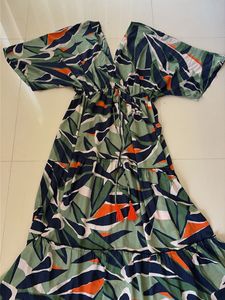 Boho Tropical Print Maxi Dress