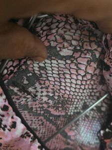 Pink Snake Print Pajama Top