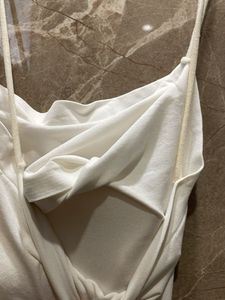 White Basic Cami Top With Built In Pads