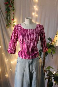 Unique Pink & Purple Tie-Dye Top