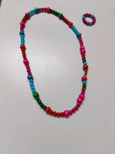 Handmade Beaded Necklace and Ring Set