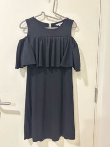AND- Black Cold Shoulder Ribbed Mini Dress