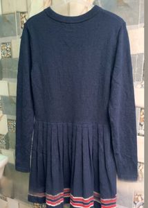Polo Sport Girls Navy Knit Pleated Dress (100% Cot