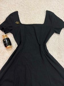 Classic Black Square Neck Dress