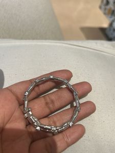 Elegant Silver Tone Beaded Bracelet