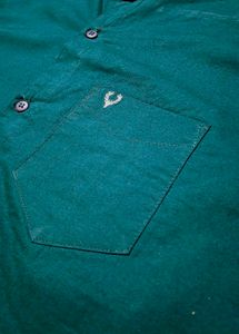Men’s Solid Green Half Sleeves Shirt
