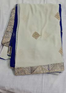 Royal Blue Saree with Blouse