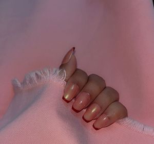 Shimmery French Tip Nails small size available now