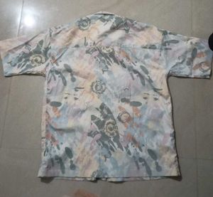 Abstract Print Short Sleeve Shirt stylish five sle