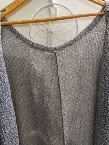 Elegant Silver Knit Cardigan