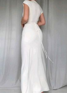Elegant Beige Drape Dress