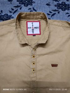 Sale 99rs. Stylish Khaki Shirt, have some clr fade