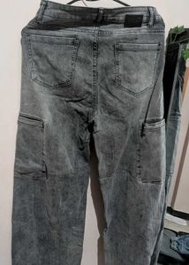 Grey Wash Wide Leg Jeans
