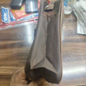 Brown Textured Tote Bag