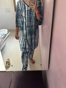 Stylish Indigo Tie-Dye Kurta Set