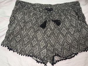 Boho Patterned Shorts with Tassels