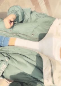 long Stylish Green Puffer Jacket