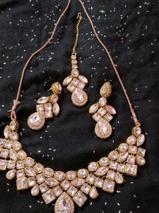 Jwellery Party Wear/Bridal Set With Hair Piece