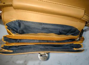 Tan Crossbody Exotic Bag with Silver Clasp