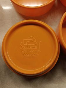 Set of 6 Serve Well Orange Bowls