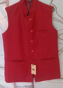 Men's Red Nehru Jacket