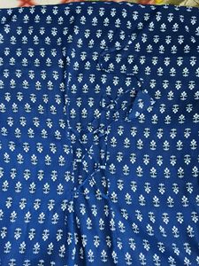 Blue Printed Cotton Kurta