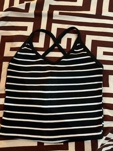 Striped Halter Neck Crop Top