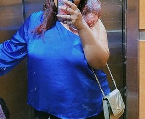 H&amp;M Vibrant Blue One Shoulder Top