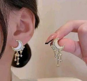 Moon & Star Dangle Earrings