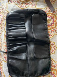 Black Leather Makeup Brush Holder