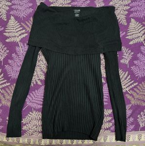 Off shoulder black sweater