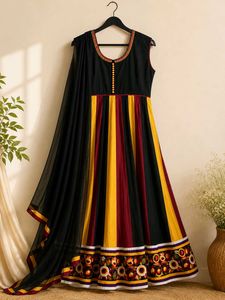 Festive Black Anarkali Set with Dupatta