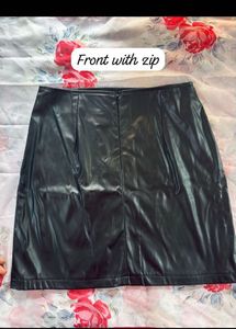 Black Faux Leather Mini Skirt
