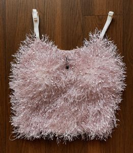 Fuzzy Pink Padded Camisole Top